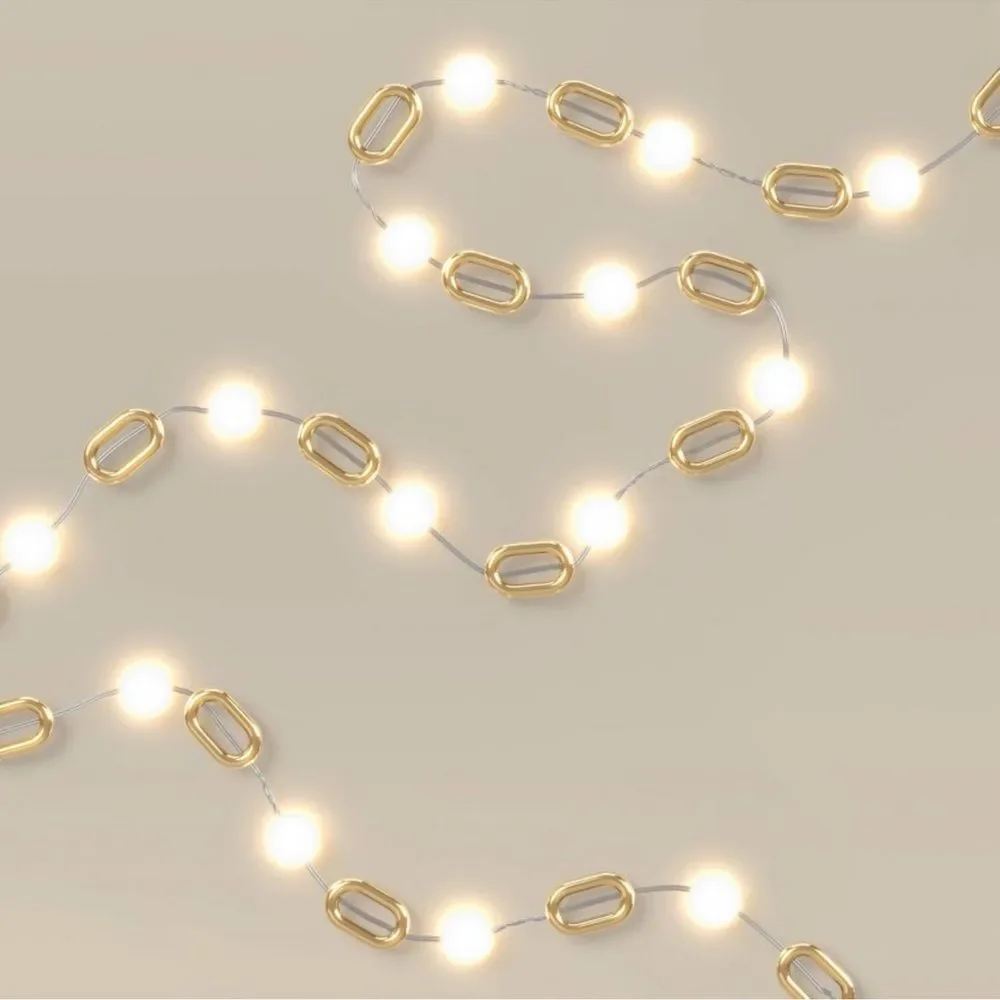 kate spade x Target Indoor Outdoor White Gold Tone String Lights